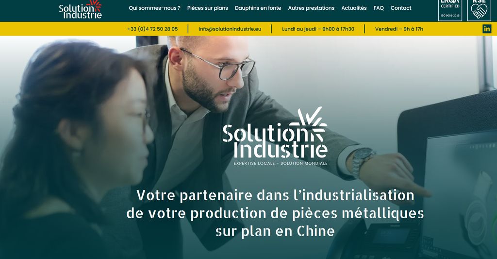Fonderie aluminium en Chine : découvrez l&rsquo;expertise de Solution Industrie pour vos pièces sur plan