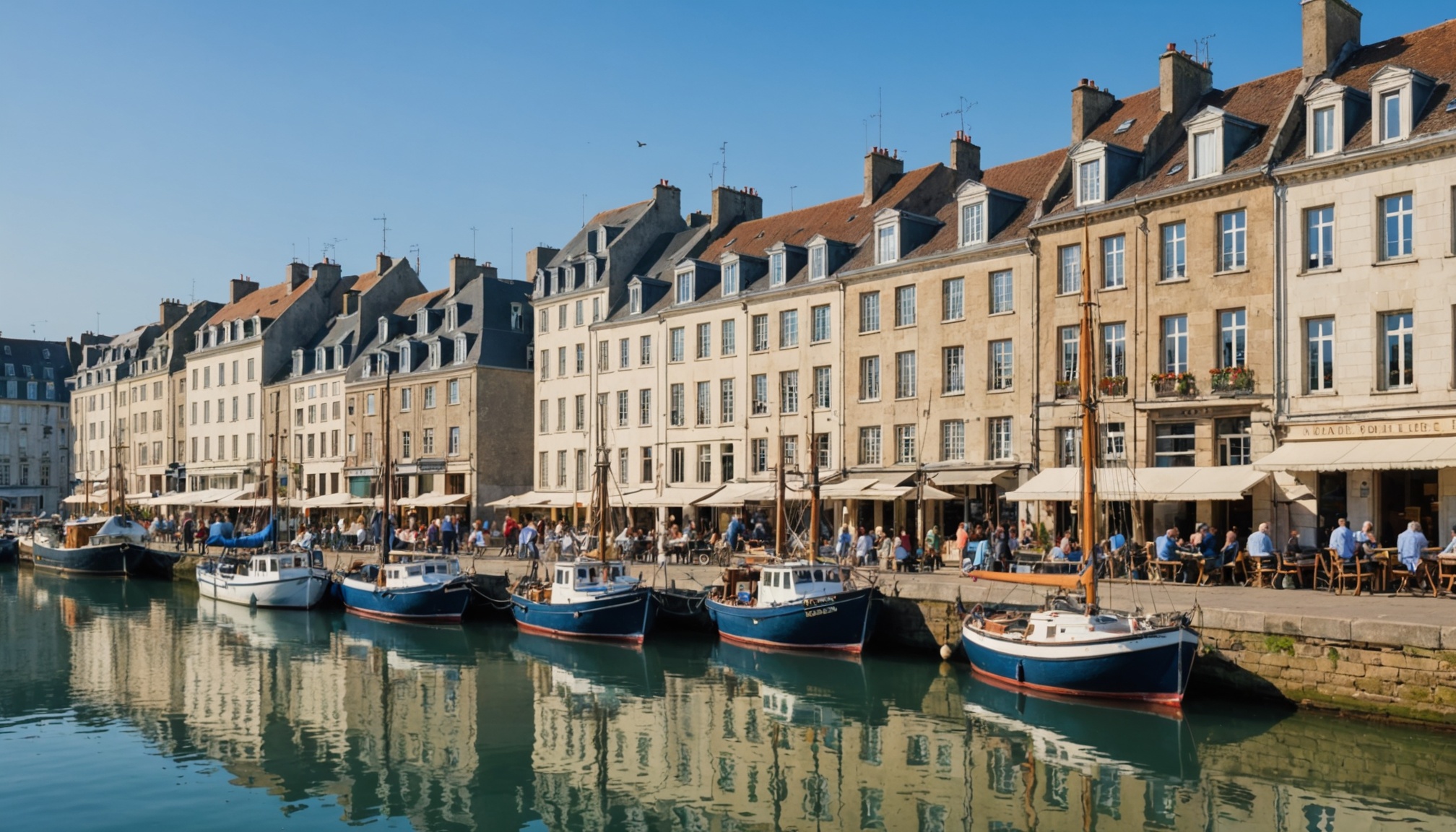 Quartier historique Saint-François du Havre au bord des bassins