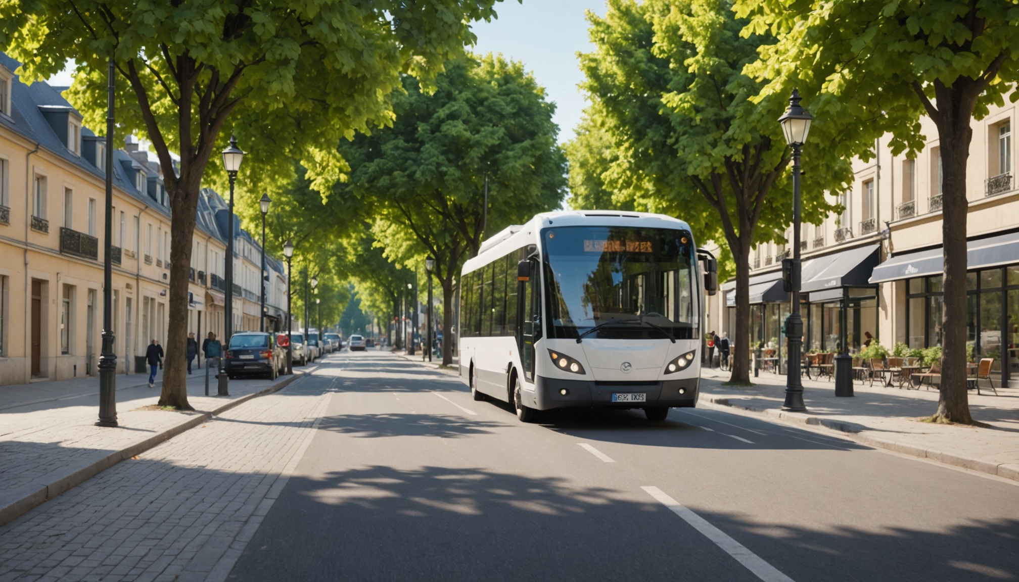 Navette électrique desservant la gare de Houilles dans les Yvelines